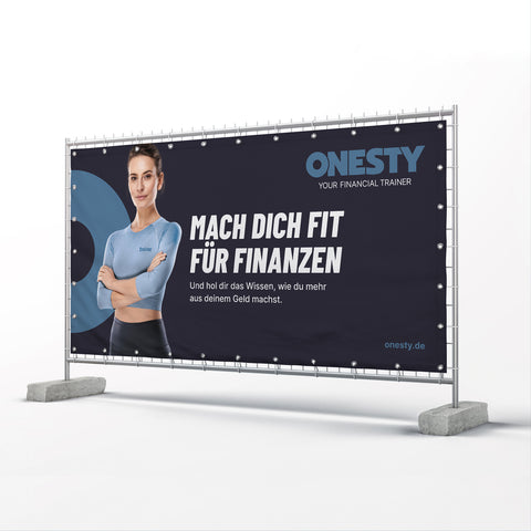 Promotion-Banner für Bauzäune