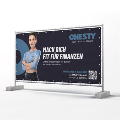 Promotion-Banner für Bauzäune