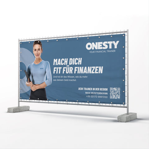 Promotion-Banner für Bauzäune