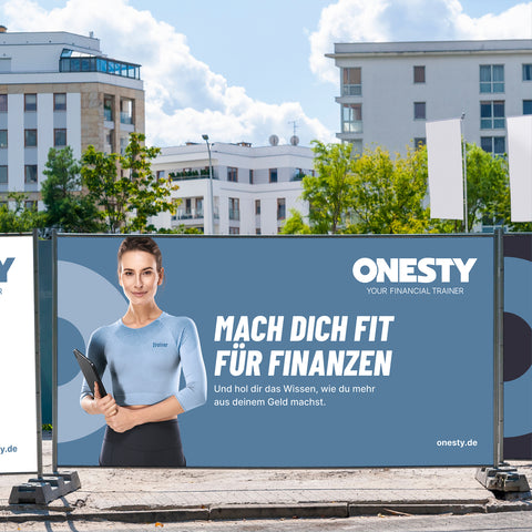 Promotion-Banner für Bauzäune